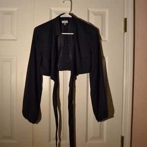 Tobi Navy Wrap Around Crop Top